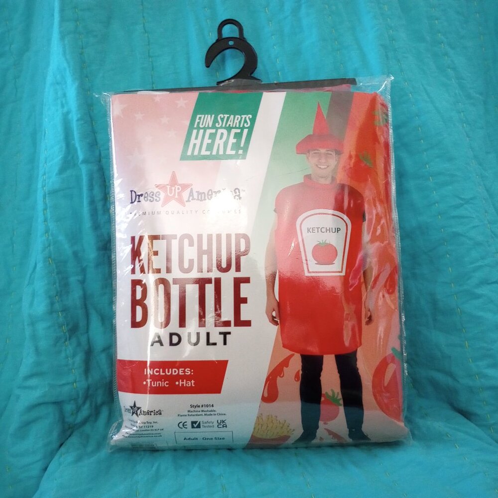Ketchup Bottle Adult Unisex Halloween Costume, Pre-Owned